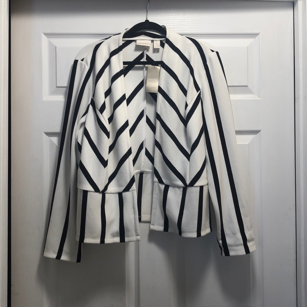 Chico’s striped ottoman jacket